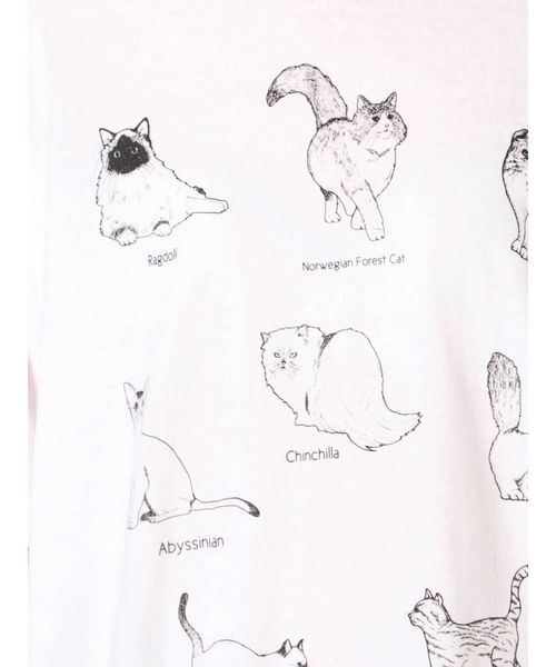 merry jenny（メリージェニー）の「猫図鑑Tシャツ（Tシャツ/カットソー・レディース・オフホワイト/ブラック・FREE）」の18枚目の写真