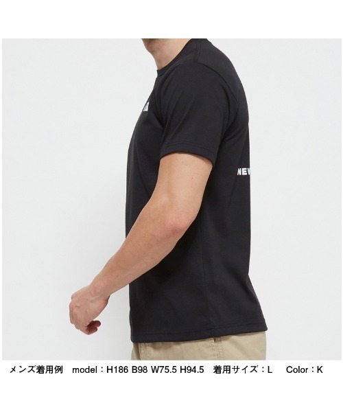 THE NORTH FACE（ザノースフェイス）の「ノースフェイス　スクエアロゴバックプリントTシャツ　NT32038（Tシャツ/カットソー・メンズ・ホワイト/ブラック/グレー/ネイビー・M/L/XL）」の6枚目の写真