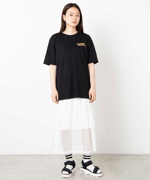 WEGO（ウィゴー）の「WEGO/HOTDOGプリントTシャツ（Tシャツ/カットソー・レディース・ホワイト/ブラック・SMALL/MEDIUM/LARGE）」の7枚目の写真