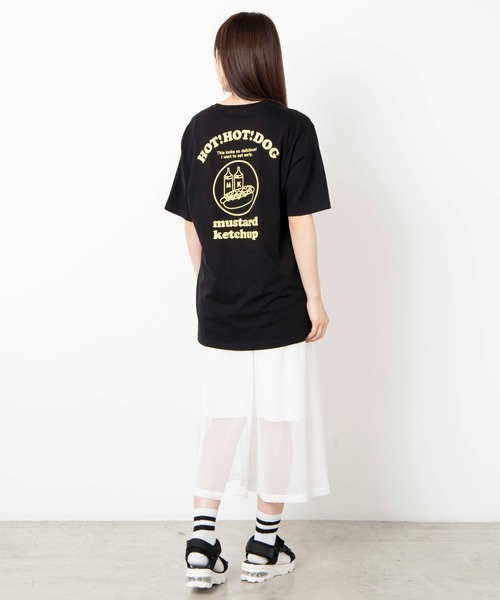 WEGO（ウィゴー）の「WEGO/HOTDOGプリントTシャツ（Tシャツ/カットソー・レディース・ホワイト/ブラック・SMALL/MEDIUM/LARGE）」の9枚目の写真