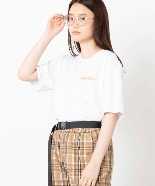 WEGO（ウィゴー）の「WEGO/HOTDOGプリントTシャツ（Tシャツ/カットソー・レディース・ホワイト/ブラック・SMALL/MEDIUM/LARGE）」の3枚目の写真