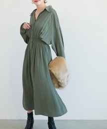 coca（coca） | ウエストシャーリングシャツワンピース(シャツワンピース)