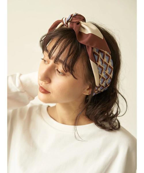 earth music&ecology（アースミュージックアンドエコロジー）の「幾何学柄スカーフ ＊（ストール/ショール・レディース・ベージュ/ブラウン・FREE）」の14枚目の写真