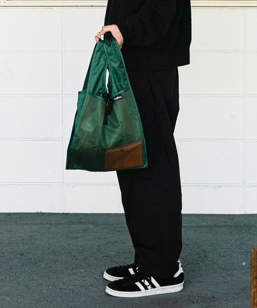 Nahe（ネーエ）の「nahe SHOPPER ネーエ ショッパー エコバッグ マルシェバッグ メッシュ ミニトート 折りたたみ S（エコバッグ/サブバッグ・メンズ・ホワイト/ブラック/レッド/イエロー/ブルー/グリーン/ベージュ/ライトブルー・FREE）」の20枚目の写真