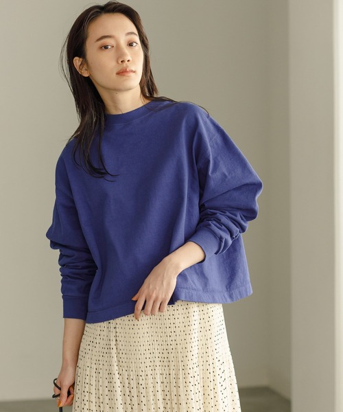 CAMBER(キャンバー)の「【CAMBER】別注Crew Long Tee Length Short(Tシャツ/カットソー・レディース・グリーン/ブルー系その他2/オレンジ系その他4・L)」の1枚目の写真