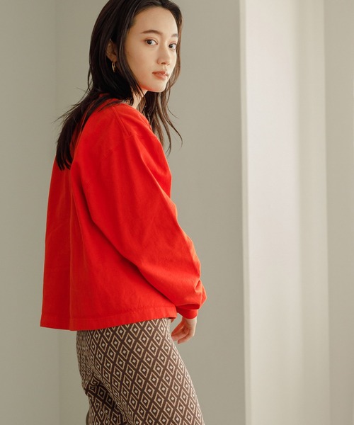 CAMBER(キャンバー)の「【CAMBER】別注Crew Long Tee Length Short(Tシャツ/カットソー・レディース・グリーン/ブルー系その他2/オレンジ系その他4・L)」の3枚目の写真