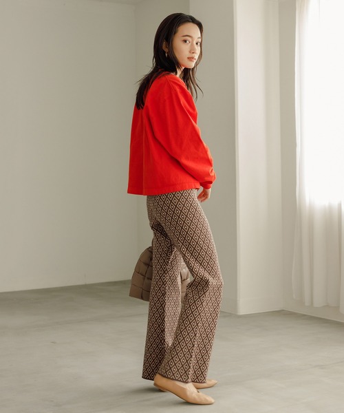 CAMBER(キャンバー)の「【CAMBER】別注Crew Long Tee Length Short(Tシャツ/カットソー・レディース・グリーン/ブルー系その他2/オレンジ系その他4・L)」の5枚目の写真