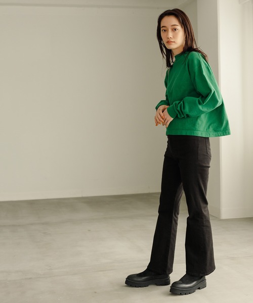 CAMBER(キャンバー)の「【CAMBER】別注Crew Long Tee Length Short(Tシャツ/カットソー・レディース・グリーン/ブルー系その他2/オレンジ系その他4・L)」の4枚目の写真