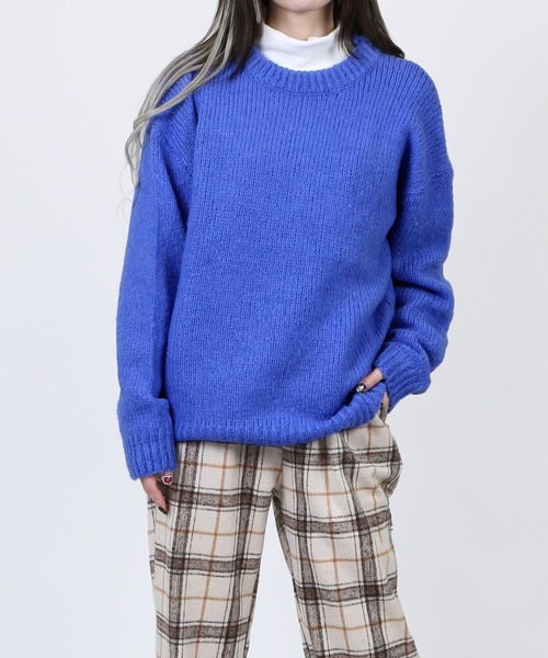 DING（ディング）の「DING/カラーセーター（ニット/セーター・レディース・ブルー/グリーン・FREE）」の2枚目の写真