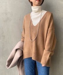 JF Ready Made | [Jf Ready Made/ジェイエフレディメイド] 深Ｖネックルーズニットプルオーバー/ニュアンスカラー(ニット/セーター)