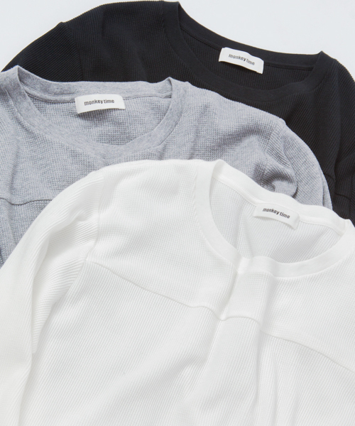 MONKEY TIME(モンキータイム)の「MT ∴ 30 サーマル ロング Tシャツ ◆(Tシャツ/カットソー・メンズ・ホワイト/ブラック/グレー・LARGE/SMALL/MEDIUM)」の11枚目の写真
