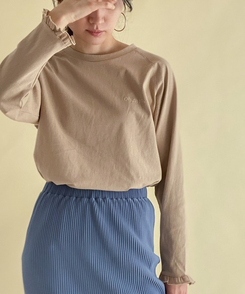 ottilie（オティーリエ）の「袖口フリルカットソープルオーバー（Tシャツ/カットソー・レディース・オフホワイト/ベージュ/ブラック・FREE）」の14枚目の写真