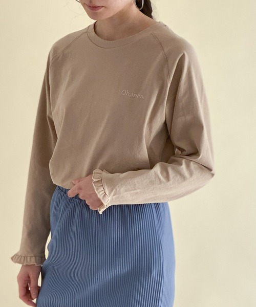 ottilie（オティーリエ）の「袖口フリルカットソープルオーバー（Tシャツ/カットソー・レディース・オフホワイト/ベージュ/ブラック・FREE）」の16枚目の写真