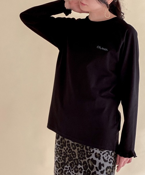 ottilie（オティーリエ）の「袖口フリルカットソープルオーバー（Tシャツ/カットソー・レディース・オフホワイト/ベージュ/ブラック・FREE）」の11枚目の写真