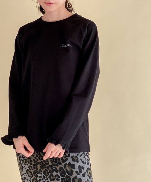 ottilie（オティーリエ）の「袖口フリルカットソープルオーバー（Tシャツ/カットソー・レディース・オフホワイト/ベージュ/ブラック・FREE）」の12枚目の写真