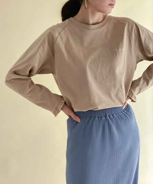 ottilie（オティーリエ）の「袖口フリルカットソープルオーバー（Tシャツ/カットソー・レディース・オフホワイト/ベージュ/ブラック・FREE）」の15枚目の写真