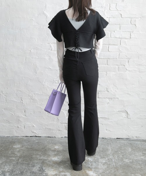 Newlyme(ニューリーミー)の「【選べる股下丈】超絶激ストレッチフレアーパンツ(その他パンツ・レディース・ブラック・MEDIUM/SHORT/TALL)」の15枚目の写真