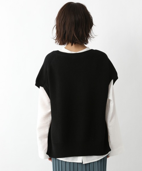 A part by(アパートバイ)の「5Gキーネックニットベスト 937005(ニット/セーター・レディース・チャコールグレー/ライトグレー/ブラック/アイボリー・FREE)」の15枚目の写真