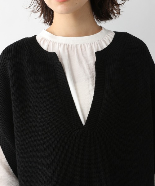 A part by(アパートバイ)の「5Gキーネックニットベスト 937005(ニット/セーター・レディース・チャコールグレー/ライトグレー/ブラック/アイボリー・FREE)」の8枚目の写真