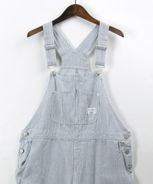 make a ray!（メイク ア レイ！）の「ワイドシルエット オーバーオール ヒッコリー ストライプ サロペット/オールインワン（サロペット/オーバーオール・レディース・ブルー系その他/オフホワイト/ホワイト系その他・M/L）」の5枚目の写真