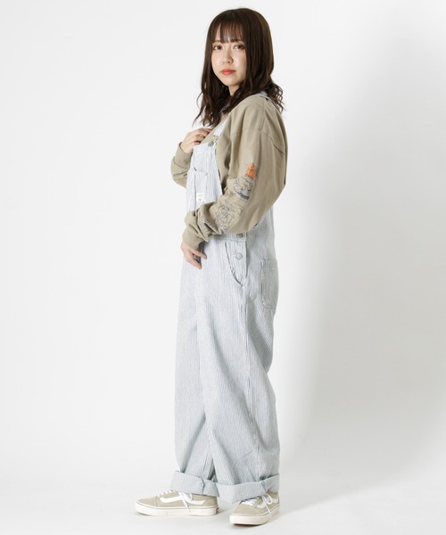 make a ray!（メイク ア レイ！）の「ワイドシルエット オーバーオール ヒッコリー ストライプ サロペット/オールインワン（サロペット/オーバーオール・レディース・ブルー系その他/オフホワイト/ホワイト系その他・M/L）」の9枚目の写真
