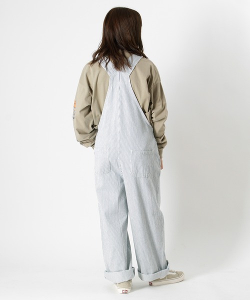 make a ray!（メイク ア レイ！）の「ワイドシルエット オーバーオール ヒッコリー ストライプ サロペット/オールインワン（サロペット/オーバーオール・レディース・ブルー系その他/オフホワイト/ホワイト系その他・M/L）」の10枚目の写真