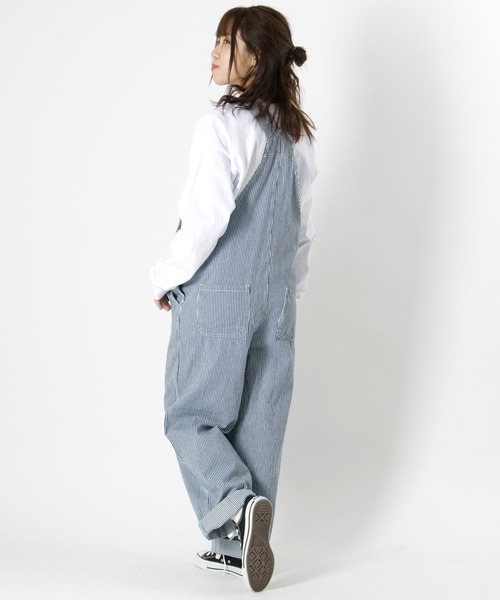 make a ray!（メイク ア レイ！）の「ワイドシルエット オーバーオール ヒッコリー ストライプ サロペット/オールインワン（サロペット/オーバーオール・レディース・ブルー系その他/オフホワイト/ホワイト系その他・M/L）」の11枚目の写真