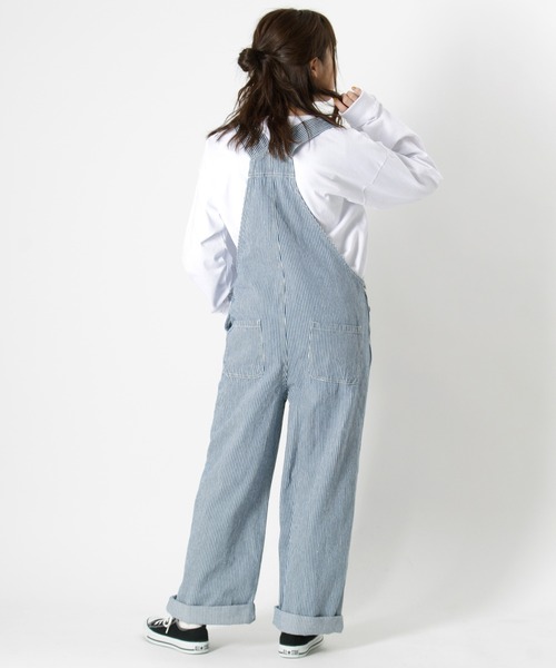make a ray!（メイク ア レイ！）の「ワイドシルエット オーバーオール ヒッコリー ストライプ サロペット/オールインワン（サロペット/オーバーオール・レディース・ブルー系その他/オフホワイト/ホワイト系その他・M/L）」の12枚目の写真