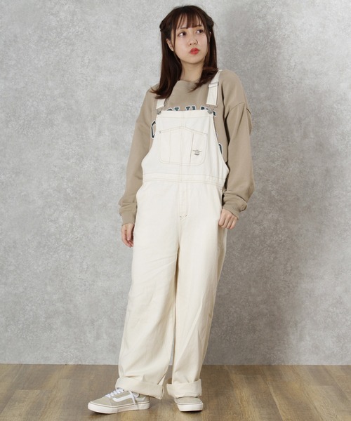 make a ray!（メイク ア レイ！）の「ワイドシルエット オーバーオール ヒッコリー ストライプ サロペット/オールインワン（サロペット/オーバーオール・レディース・ブルー系その他/オフホワイト/ホワイト系その他・M/L）」の7枚目の写真