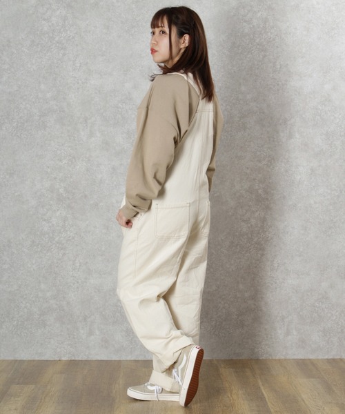 make a ray!（メイク ア レイ！）の「ワイドシルエット オーバーオール ヒッコリー ストライプ サロペット/オールインワン（サロペット/オーバーオール・レディース・ブルー系その他/オフホワイト/ホワイト系その他・M/L）」の8枚目の写真