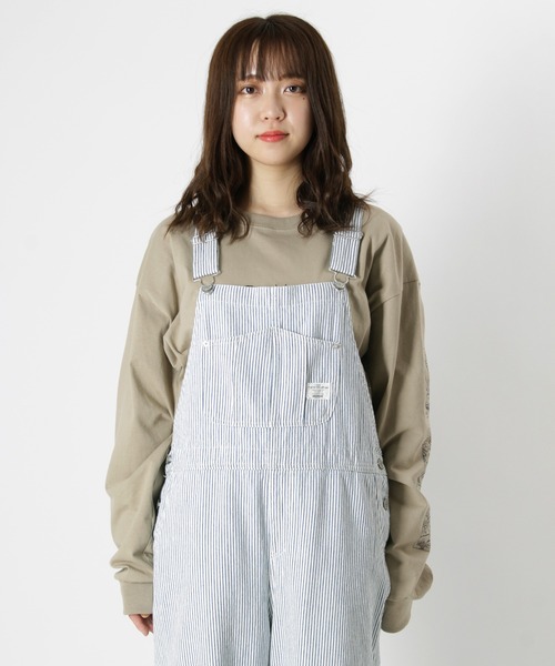 make a ray!（メイク ア レイ！）の「ワイドシルエット オーバーオール ヒッコリー ストライプ サロペット/オールインワン（サロペット/オーバーオール・レディース・ブルー系その他/オフホワイト/ホワイト系その他・M/L）」の13枚目の写真
