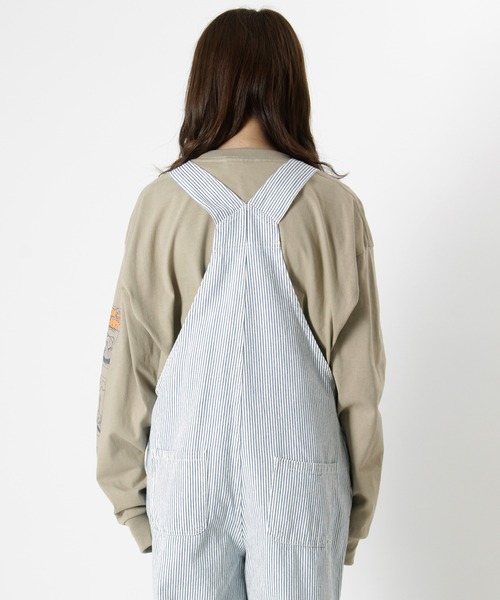 make a ray!（メイク ア レイ！）の「ワイドシルエット オーバーオール ヒッコリー ストライプ サロペット/オールインワン（サロペット/オーバーオール・レディース・ブルー系その他/オフホワイト/ホワイト系その他・M/L）」の15枚目の写真