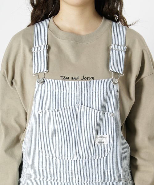 make a ray!（メイク ア レイ！）の「ワイドシルエット オーバーオール ヒッコリー ストライプ サロペット/オールインワン（サロペット/オーバーオール・レディース・ブルー系その他/オフホワイト/ホワイト系その他・M/L）」の16枚目の写真