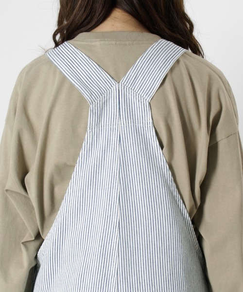 make a ray!（メイク ア レイ！）の「ワイドシルエット オーバーオール ヒッコリー ストライプ サロペット/オールインワン（サロペット/オーバーオール・レディース・ブルー系その他/オフホワイト/ホワイト系その他・M/L）」の17枚目の写真