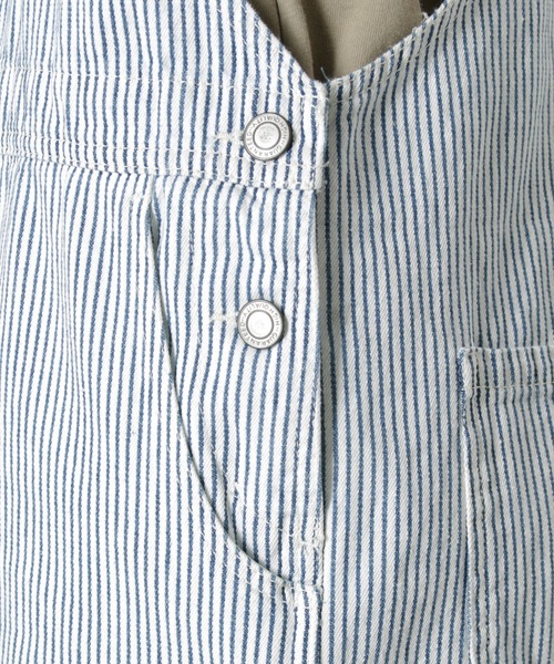 make a ray!（メイク ア レイ！）の「ワイドシルエット オーバーオール ヒッコリー ストライプ サロペット/オールインワン（サロペット/オーバーオール・レディース・ブルー系その他/オフホワイト/ホワイト系その他・M/L）」の19枚目の写真