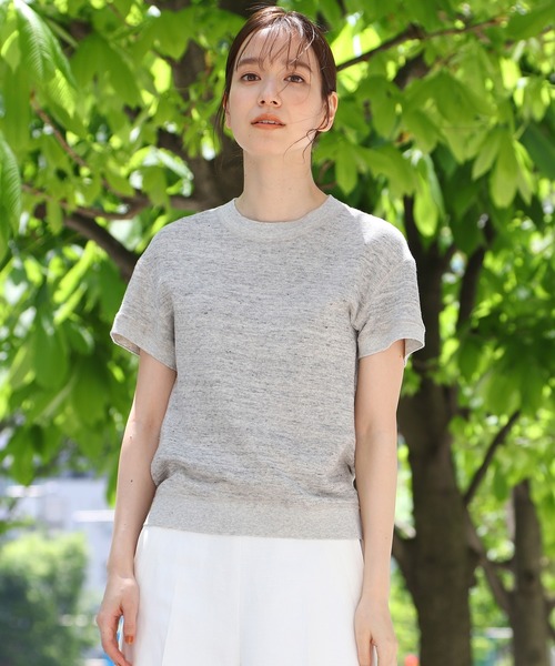 DRESSTERIOR(ドレステリア)リネンコットン半袖ニットトップス DRESSTERIOR(ドレステリア)リネンコットン半袖ニットトップス