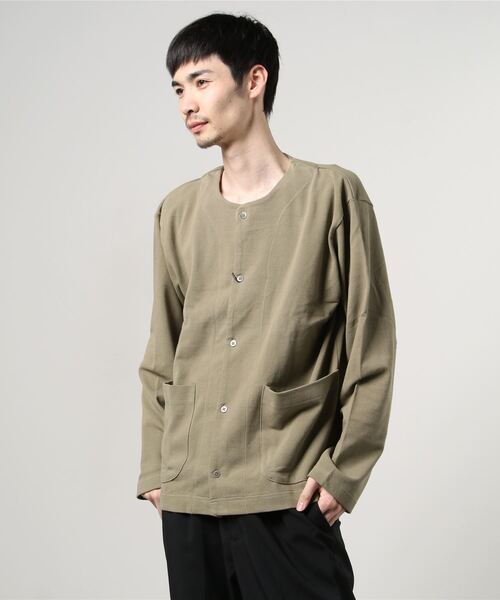 KATO`（カトー）の「KATO'/カトー　カノコクルーネックカーディガン（カーディガン/ボレロ・メンズ・ベージュ/ネイビー/カーキ・SMALL/MEDIUM/LARGE）」の2枚目の写真