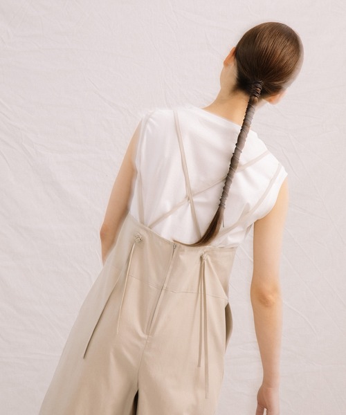 Liyoca(リヨカ)の「【Liyoca】ミリタリークロスサロペット(サロペット/オーバーオール・レディース・ブラック/カーキ/ライトベージュ・FREE)」の6枚目の写真