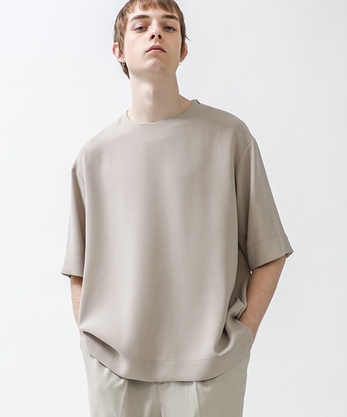 city（シティ）の「ジョーゼットプルオーバー/GEORGETTE CREW NECK TEE（Tシャツ/カットソー・メンズ・ブラック/ベージュ/グレー/ブルー・1/2/3）」の4枚目の写真