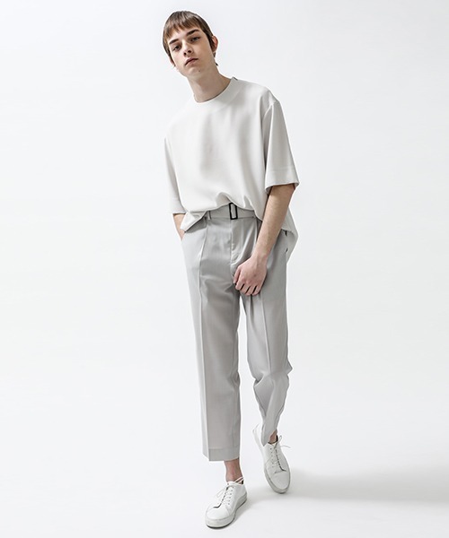 city（シティ）の「ジョーゼットプルオーバー/GEORGETTE CREW NECK TEE（Tシャツ/カットソー・メンズ・ブラック/ベージュ/グレー/ブルー・1/2/3）」の7枚目の写真