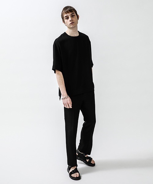 city（シティ）の「ジョーゼットプルオーバー/GEORGETTE CREW NECK TEE（Tシャツ/カットソー・メンズ・ブラック/ベージュ/グレー/ブルー・1/2/3）」の12枚目の写真