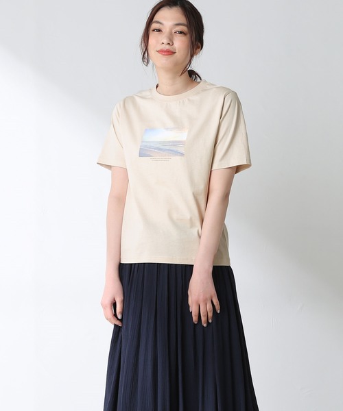 Honeys（ハニーズ）の「半袖フォトＴシャツ（Tシャツ/カットソー・レディース・スミクロ/ミント/ラベンダー/ホワイト/ベージュ・LL/S/M/L）」の3枚目の写真