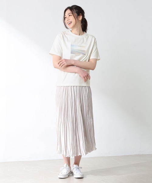 Honeys（ハニーズ）の「半袖フォトＴシャツ（Tシャツ/カットソー・レディース・スミクロ/ミント/ラベンダー/ホワイト/ベージュ・LL/S/M/L）」の17枚目の写真