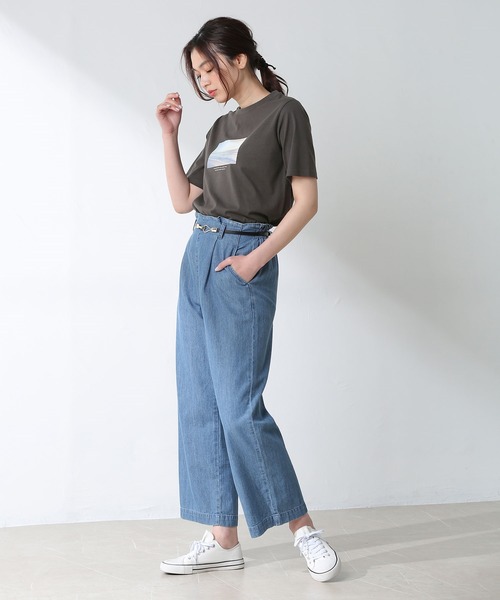 Honeys（ハニーズ）の「半袖フォトＴシャツ（Tシャツ/カットソー・レディース・スミクロ/ミント/ラベンダー/ホワイト/ベージュ・LL/S/M/L）」の10枚目の写真