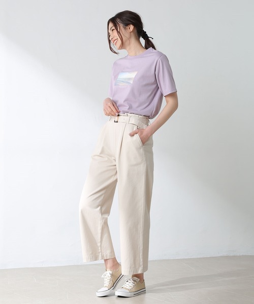 Honeys（ハニーズ）の「半袖フォトＴシャツ（Tシャツ/カットソー・レディース・スミクロ/ミント/ラベンダー/ホワイト/ベージュ・LL/S/M/L）」の20枚目の写真