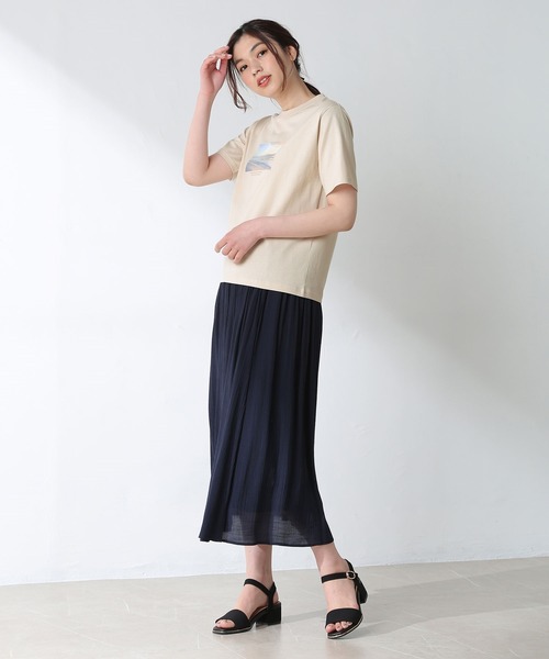 Honeys（ハニーズ）の「半袖フォトＴシャツ（Tシャツ/カットソー・レディース・スミクロ/ミント/ラベンダー/ホワイト/ベージュ・LL/S/M/L）」の6枚目の写真