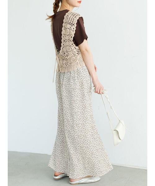 SLURR(スラ―)の「【一部再入荷】カギ針バックリボンビスチェ(ベスト・レディース・ベージュ/その他8/ブラック・FREE)」の17枚目の写真