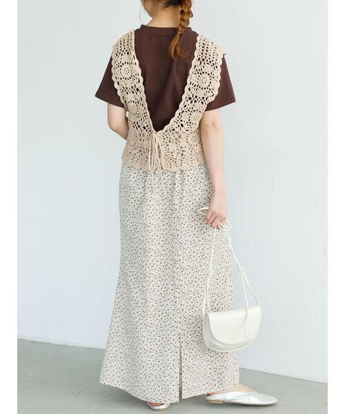 SLURR(スラ―)の「【一部再入荷】カギ針バックリボンビスチェ(ベスト・レディース・ベージュ/その他8/ブラック・FREE)」の18枚目の写真