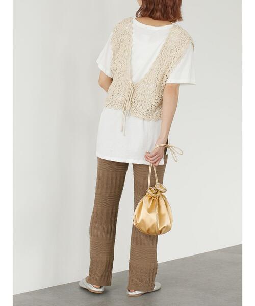 SLURR(スラ―)の「【一部再入荷】カギ針バックリボンビスチェ(ベスト・レディース・ベージュ/その他8/ブラック・FREE)」の21枚目の写真