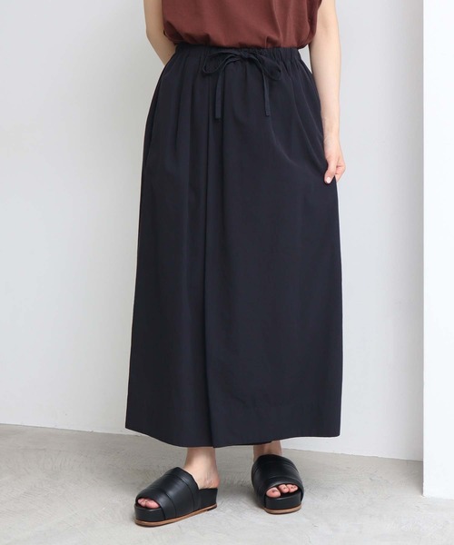 note et silence （ノートエシロンス）の「●FINX100/2ブロード　デカタックスカート（スカート・レディース・ホワイト/ネイビー/ストライプ・FREE）」の3枚目の写真